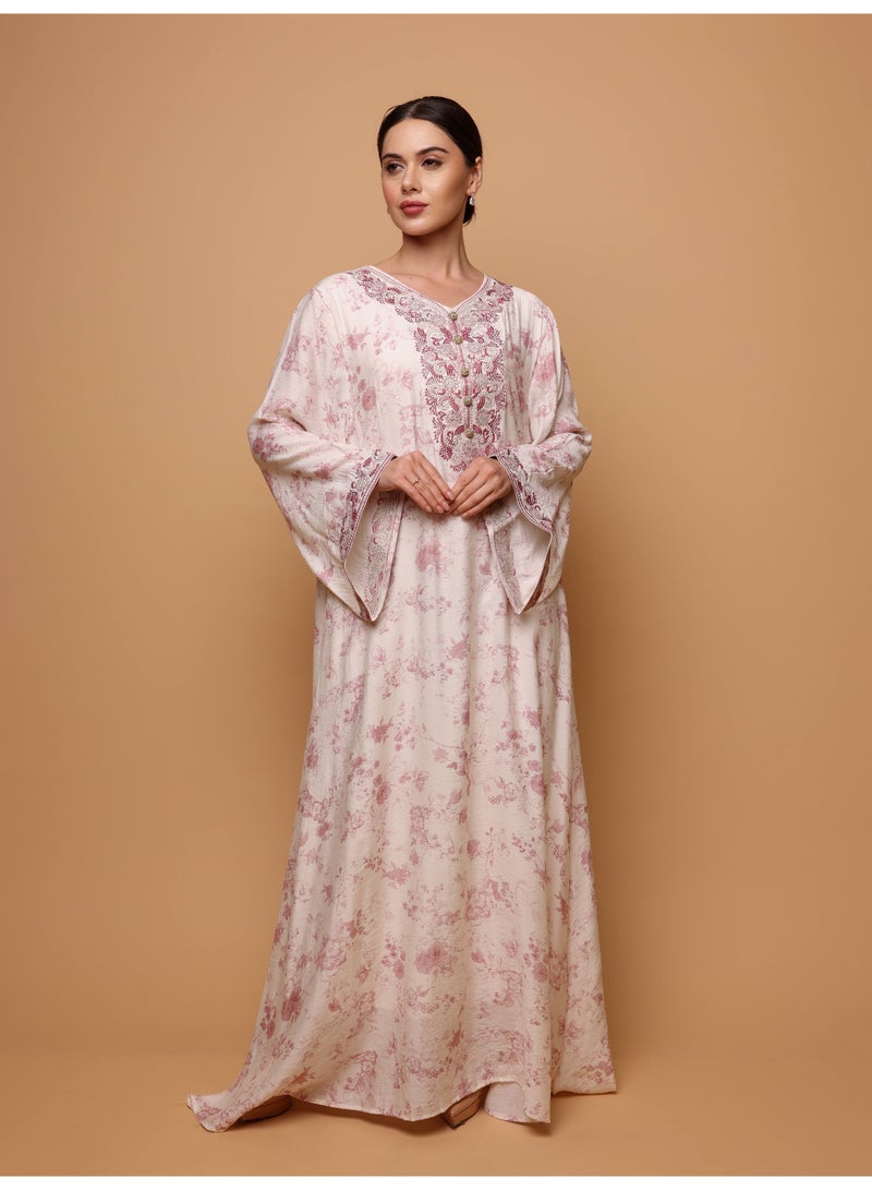 Ikkxa Shaden Jalabiya IK6040 Pink - Image 1
